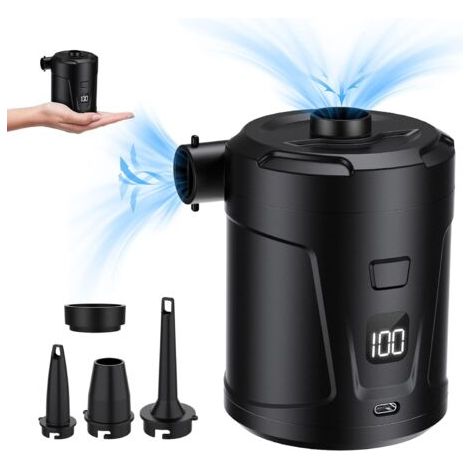 Pompe à air électrique, gonfleur électrique avec 4 buses d'air, gonfleur rapide pour piscine gonflable, matelas de lit, camping, sac sous vide