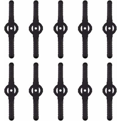 FENOPLASTICALames de coupe-herbe en plastique, lot de 10, remplacement pour tondeuse à gazon sans fil (noir) (1/4)