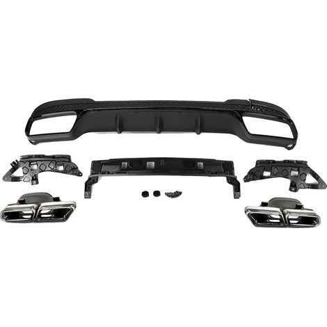 Diffuseur de pare-chocs arrière, style E63 AMG, comprend des embouts d'échappement, comme indiqué (1/2)
