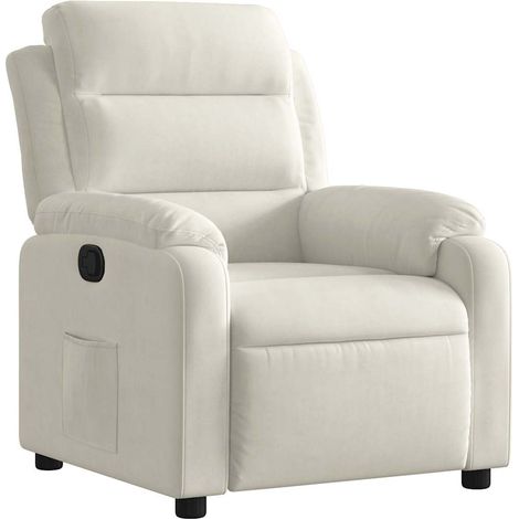 Maison Exclusive - Poltrona Reclinabile Crema in Velluto