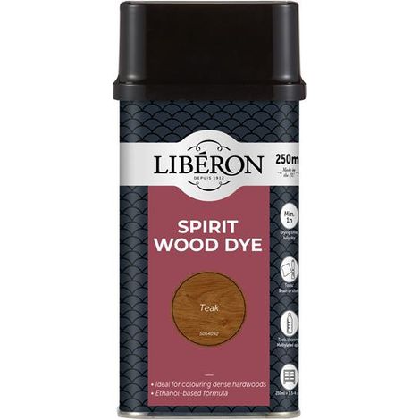 Liberon Spirit Wood Dye in Teak, 250ml - Rich, Durable Finish for Woodworking Projects