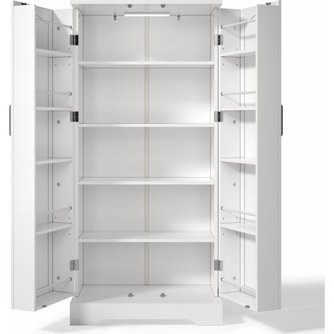 Armadio da cucina bianco 60x35x128 cm con luce LED con sensore e ripiani regolabili (1/5)