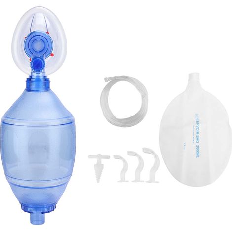 Ballon autoremplisseur à valve unidirectionnelle pour adultes - Appareil de réanimation manuelle en PVC - Outil de secours respiratoire Y-3 (1/5)