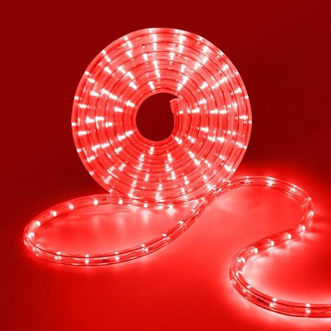 Tube lumineux à LED Extérieur, 36leds/m Tubes Lumineux Etanche IP65 Guirlande LED Tuyau Bande lumineuse pour jardin,fête,Noël,Clôture,Cour,Décoration éclairage (Rouge, 5M) (1/5)