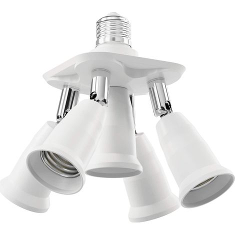5 en 1 E27 Convertisseur de douille de lampe, Base d'ampoule LED, Culot E27, Adaptateur d'extension (1/3)