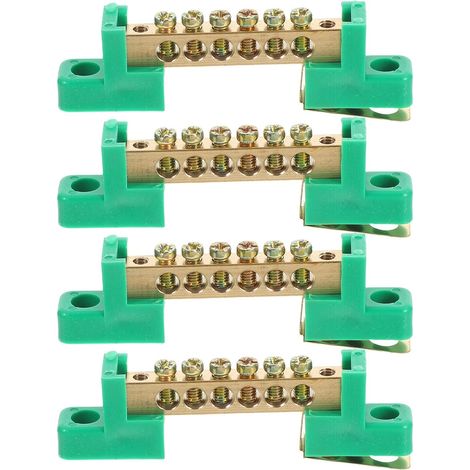 Bornier Électrique Cuivre 6 Positions 4pcs Bande Omnibus Haute Conductivité et Design Compact pour Boîtier de Distribution Électrique (1/5)