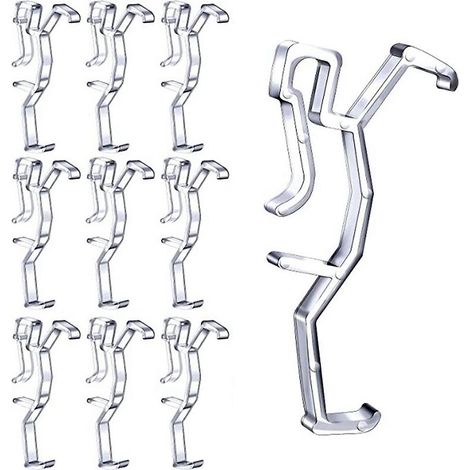 Clips de fixation transparents en plastique pour rideaux, cantonnières et stores vénitiens horizontaux imitation bois. (1/5)