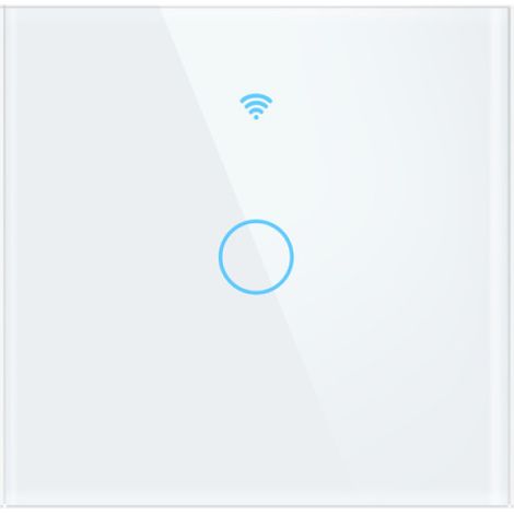 Interrupteur tactile intelligent EU blanc – 1 canal universel – Audio compatible – Déclenchement auto – Domotique (1/5)