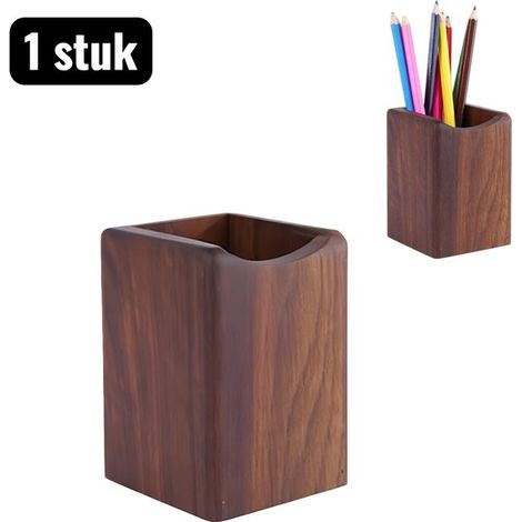 1 vassoio portapenne organizer per cosmetici scatola portaoggetti portapenne scatole portaoggetti vassoio portapenne realizzato in legno massello design noce e faggio (1/5)