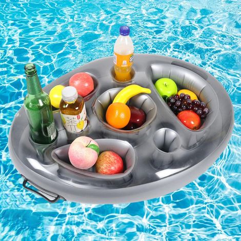 Bouee Piscine,Bar Flottant pour Piscine,Gonflable Porte Gobelet Piscine,Porte-gobelet Gonflable 2 en 1,Bar Flottant Piscine avec Corde Traction,Porte-Gobelet Flottant Portable pour Adultes Plateau (1/5)