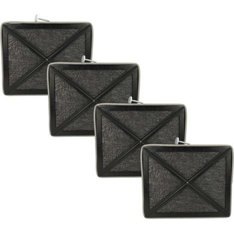 vhbw 4x filtro a carboni attivi compatibile con Miele DA371, DA372, DA60-1, DA68, DA71, DA72/1, DA73, DA362-75 cappe aspiranti - 20,5 x 17 x 3,3 cm