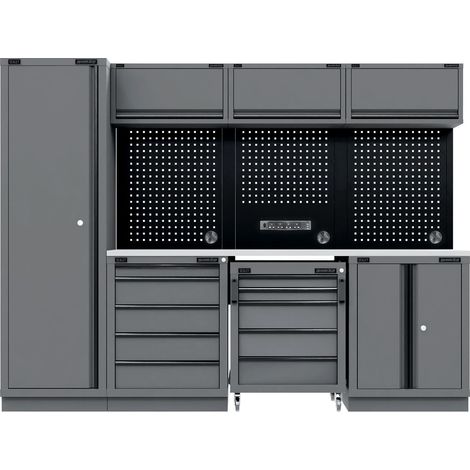 Sealey APMSBESTACK02SS Superline PRO Black Edition Storage System with Stainless Worktop 2.64m