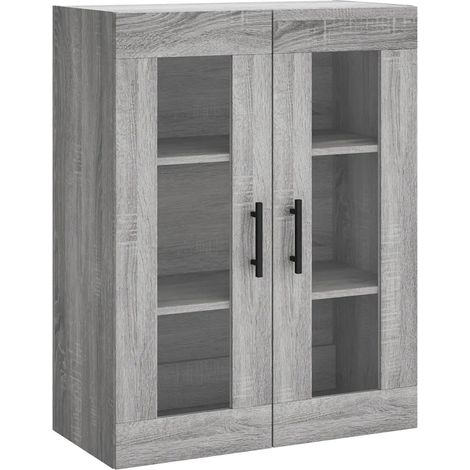 Armario de pared diseño práctico almacenamiento 69 x 34 x 90 cm de madera contrachapada gris 020048645 (1/5)