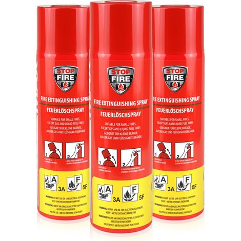 3x 500ml Feuerlöschspray für den Haushalt