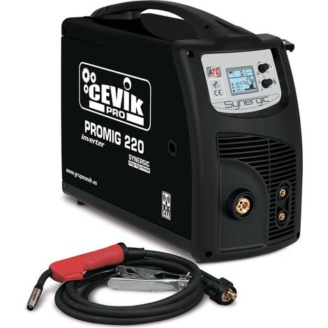 Soudeur Inverter FLUX/MIG/TIG/MMA – 220A 20% 230V – Fil 1mm – Électrodes 3.25mm – LCD – Torche MIG MT15, câble et pince masse inclus (1/3)