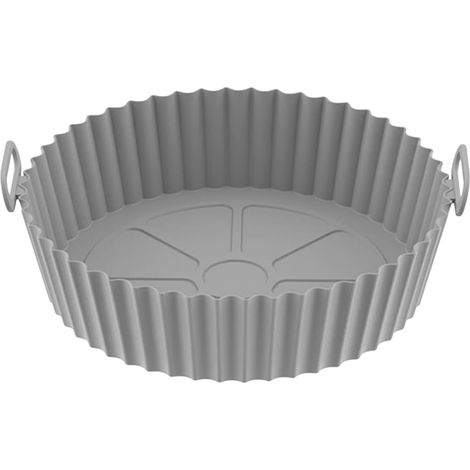 Revêtement de friteuse, rond épaissi en silicone de qualité alimentaire, flexible, facile à nettoyer, pot de friteuse réutilisable, 17,5 x 5 cm (Grise) (1/5)