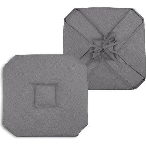 Galette de chaise 4 rabats 40 x 40 cm anthracite chinee (1/2)