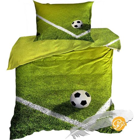 Juego de cama de satén de algodón 3D de 140x200cm con diseño de estadio de fútbol (1/2)