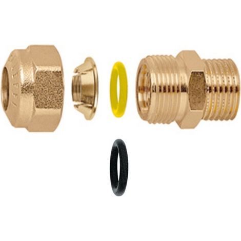 Raccord mécanique O-ring laiton 3/4" mâle Ø18 pour tube cuivre - THERMADOR 9042018