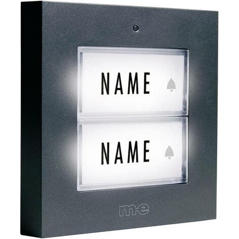 m-e modern-electronics KTB-2 A Klingelplatte mit Namensschild 2fach Anthrazit 12 V/1 A (1/5)