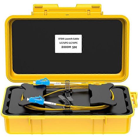 Boîtier de lancement OTDR à fibre optique, éliminateur de zone morte, anneaux de fibre optique, boîtier de lancement OTDR à fibre optique 2 km LC/UPC-LC/UPC (1/5)