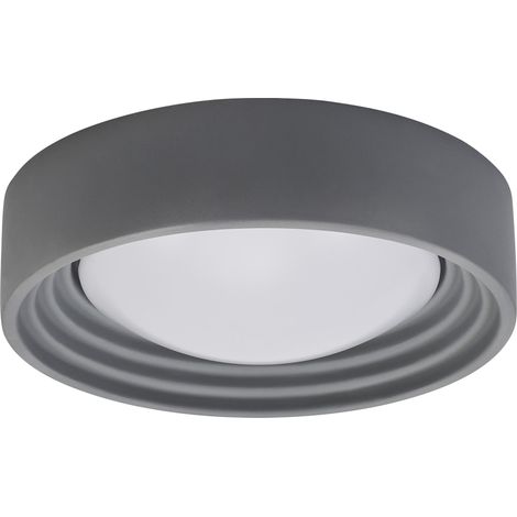 OSRAM Plafonnier LED en béton gris ORBIS Concrete, 13 W, 800 lm, 3000 K, blanc chaud agréable, gradation par clic à 3 niveaux, 300 mm de diamètre, protection IP20, adapté aux salles de bains