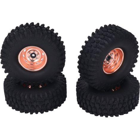 4 pneus RC en cuivre. Bonne adhérence, amorti renforcé, haute résistance à l'usure. Compatibles SCX10 et Trx4 1/10. (1/5)