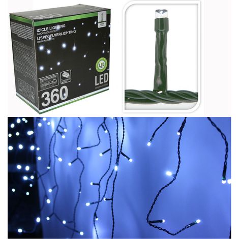 Eisregen Lichterkette 360 LEDs kaltweiß Weihnachtsbeleuchtung Dekolicht Indoor Outdoor (1/2)