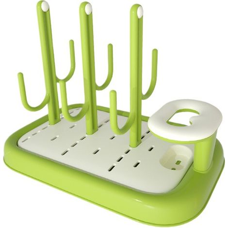 Égouttoir à bouteilles en forme de cactus – Support en PP vert – Séchage pratique – (1/5)