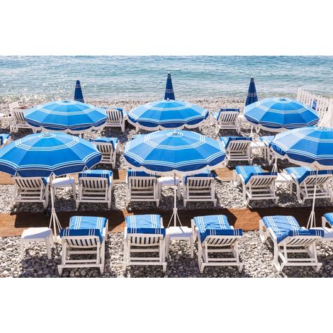 Tableau sur toile plage Niçoise 45x65 cm - Impression sur Toile Murale Décorative - Image imprimée en HD sur Toile - Toile sur Châssis en Bois FSC - Fabriqué en France (1/4)