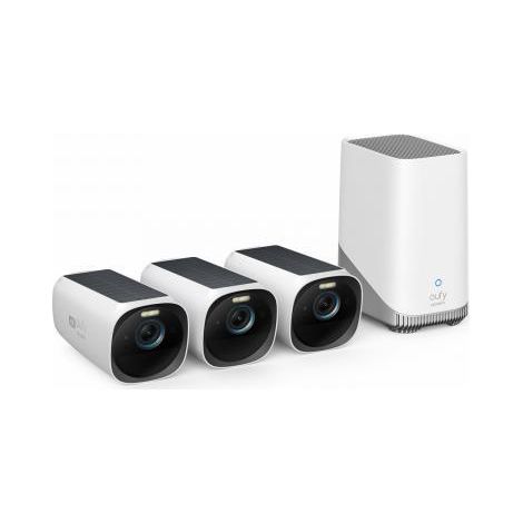 eufyCam S330 (eufyCam 3) - Videoserver + Kamera(s) - drahtlos (Wi-Fi) - 3 Kamera(s) - CMOS - wei, Schwarz