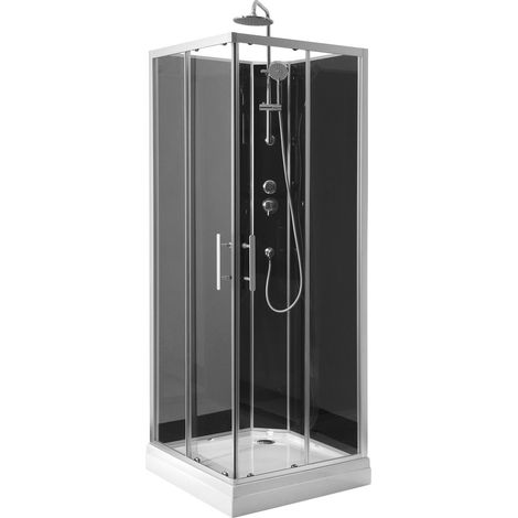 Cabine de douche carrée GRANVIK 800x800x2180mm, verre transparent (1/2)