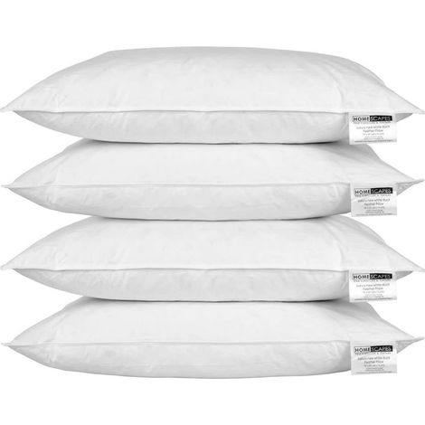 HOMESCAPES Duck Feather Pillow x 4