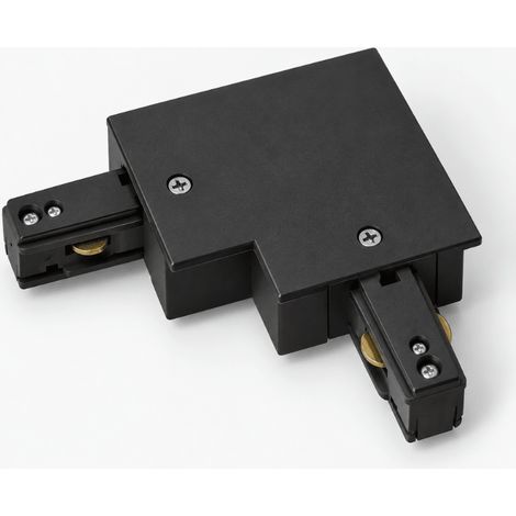 Connecteur L Rail Encastrable Monophasé Angle 90° Noir - SILAMP (1/2)