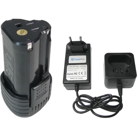 Trade-Shop 2in1 Set: Li-Ion Akku 12V / 2000mAh + Ladegerät für Worx WU280 WU280.9 WU675 WU905 WU924 WU025 WX283 WX283.3 WX283 DDI3.1 WX284 WX382 (1/4)