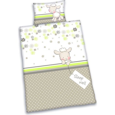 Herding Baby Best Set di Biancheria da Letto Reversibile per Bambini, Lara Pecorella, Copripiumino 100 x 135 cm, Federa 40 x 60 cm, Cotone/Renforcé (1/5)