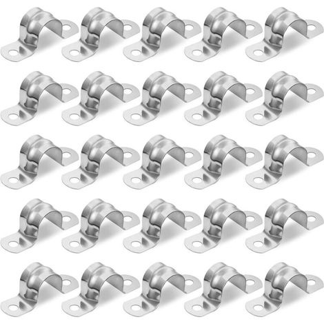25 pièces pince de fixation collier de serrage 20mm 304 U collier de serrage en acier inoxydable collier de serrage carte tuyau fixation