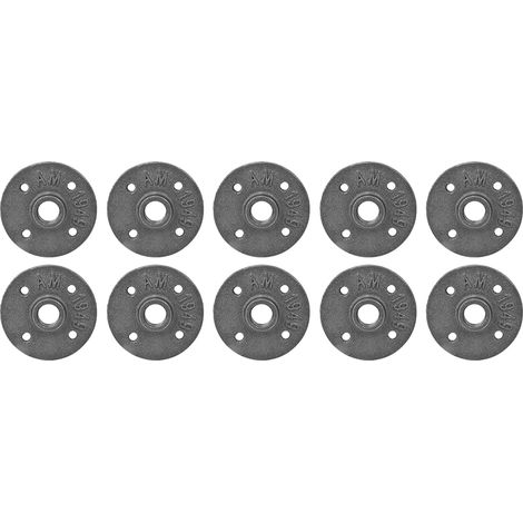 10 Pièces Bride Murale DN15 4 Trous en Fonte Filetée, Accessoires de Fixation pour Plomberie (1/5)