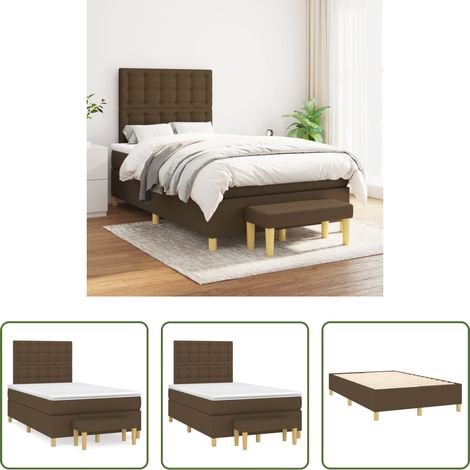 Matratze - Boxspringbett mit Matratze Dunkelbraun 120x200 cm Stoff (1/5)