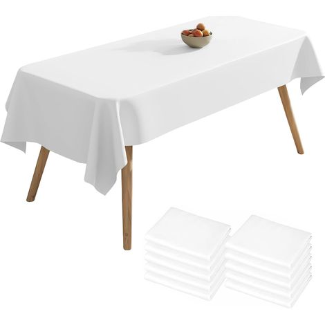 Lot de 10 Rouleaux de Nappes en Papier Blanc 137 x 274 cm, Nappe Imperméable en Plastique Jetable pour Fêtes, Mariages, Pique-niques, Anniversaires (1/5)