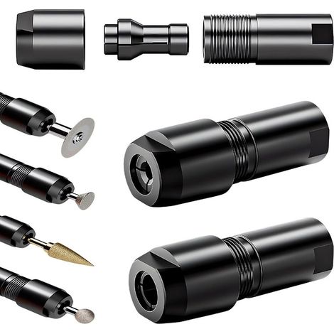 Kit d'accessoires de conversion pour meuleuse d'angle, ensemble d'adaptateurs de meuleuse droite 2 pièces (6 mm + 3 mm) pour la finition des bords, outil de conversion pour l'adaptation (1/5)