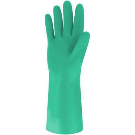 Gants nitrile vert floqué 30 cm SINGER T.10 - NIT153810 (1/5)