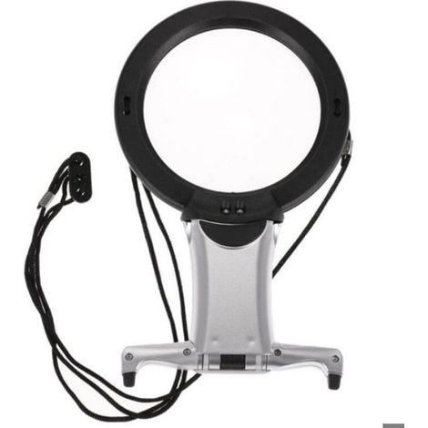 Loupe - Grossissement 2X Et 6X - Avec Éclairage LED - Réglable En Angle - Pour Lecture Et Travaux De Précision - 1 Pièce (1/5)