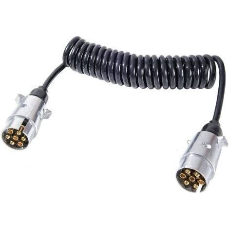BUNTHAUS 2,9M Rallonge Remorque, Métal Prise 7 Broches Male Rallonge Câble Remorque 12V, Rallonge Spirale Câble Remorque 7 Broches pour Véhicule Camions Bateaux Voiture RV (2,9M Rallonge Remorque) (1/5)