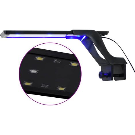 Lampe à LED d'aquarium avec pince 25-45 cm Bleu et blanc