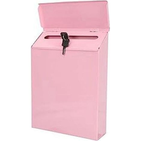BoîTe Aux Lettres Murale Verrouillable de Collecte Ferme avec Clé Convient pour le Bureau à Domicile Rose (1/4)