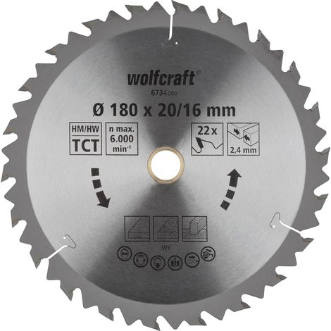 Lame de Scie Circulaire Ø 180 Mm, Ct, Alésage 20 Mm, 22 Dents, Surface Poncée, Denture Sablée Et Alternée argent (1/5)