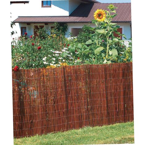 Natte brise vue 1.5x3m en osier naturel – Protection visuelle esthétique – Installation facile sur clôtures et balustrades – Windhager