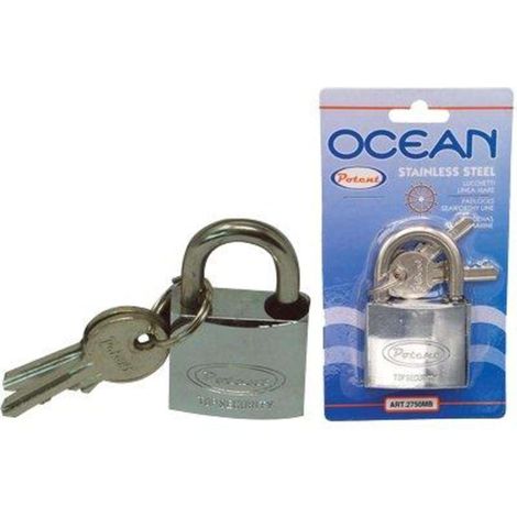 LUCCHETTO OCEAN 2700MB POTENT - OTTONE ARCO ACCIAIO INOX CHIAVI 2 MM 50 - 1 pezzo