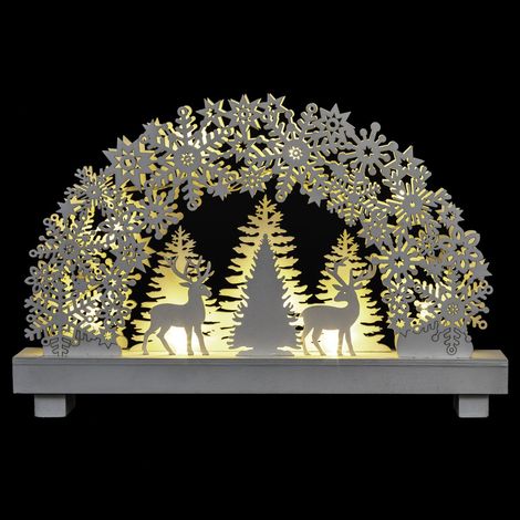 Déco de Noël Lumineuse Village en bois 8 Led Blanc Chaud - Feeric Christmas (1/2)
